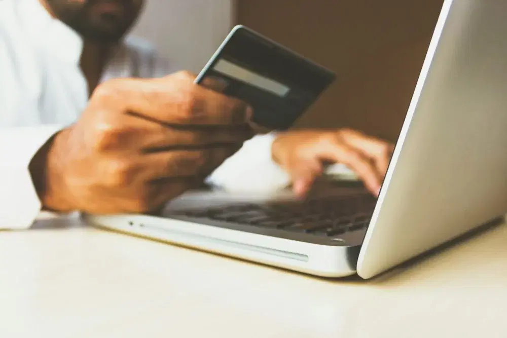 Online payment and security editorial photograph
